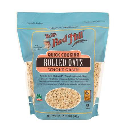 BOBS RED MILL NATURAL FOODS Bob's Red Mill Quick Cooking Rolled Oats 32 oz. Bag, PK4 1365S324